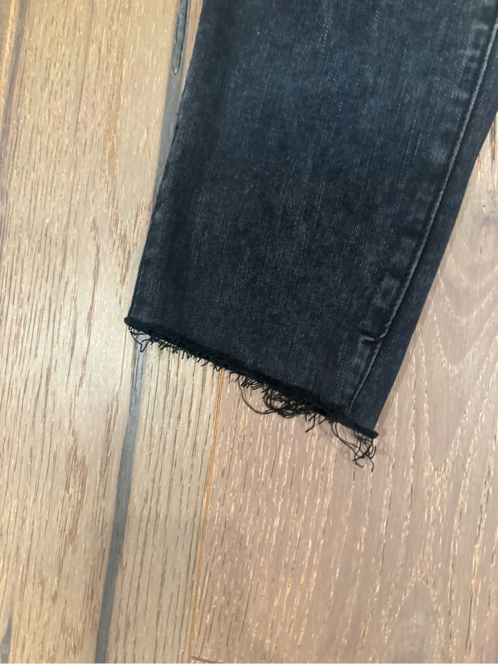 American Eagle $60 Next Level Stretch Hi-Rise Raw Hem Skinny Jeans Black 10 Long - Picture 4 of 12